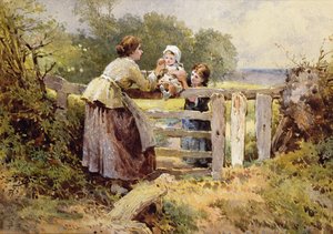 Het hek door Myles Birket Foster